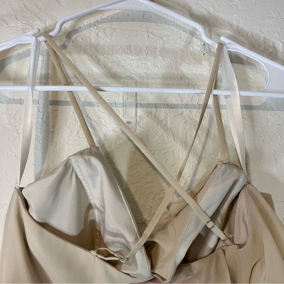 Revelry Paloma Chiffon Ruffle Front Maxi Dress in Champagne - Picture 9 of 12